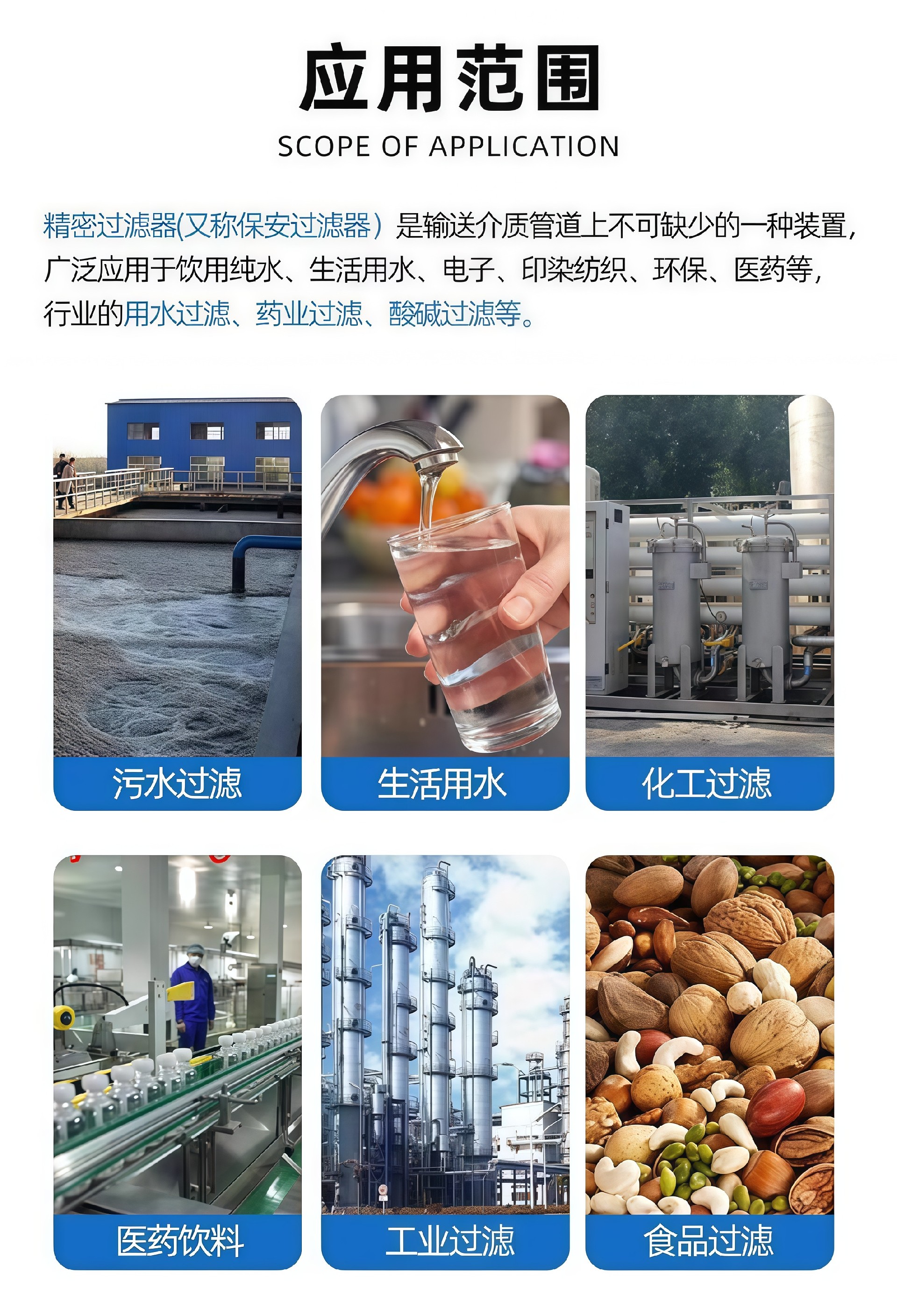 不锈钢精密保安过滤器工业家用净水反渗透前置